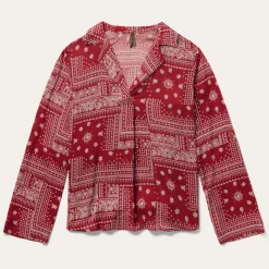 Red Bandana Patchwork Blouse