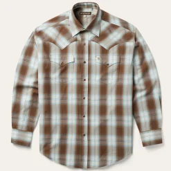 Sand Ombre Plaid Western Shirt
