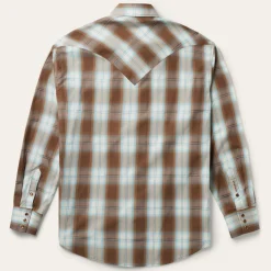 Sand Ombre Plaid Western Shirt