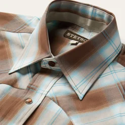 Sand Ombre Plaid Western Shirt