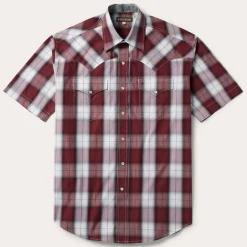 Shadow Plaid Short Sleeve Western Shirt