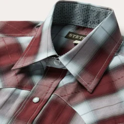 Shadow Plaid Short Sleeve Western Shirt