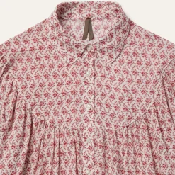 Short-Sleeved Cottage Floral Blouse