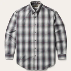 Smoke Ombre Plaid Button Front Shirt