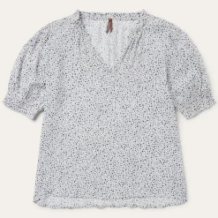 Stars Print Peasant Blouse