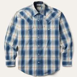 Steel Ombre Plaid Western Shirt