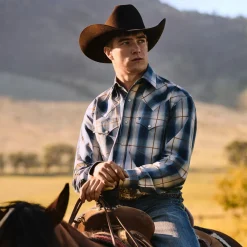 Steel Ombre Plaid Western Shirt