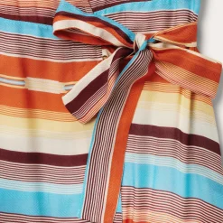 Sunset Serape Print Rayon Herringbone Wrap Front Dress