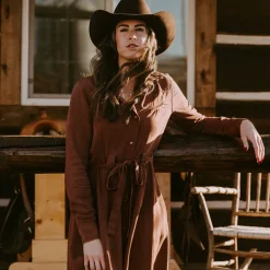 Tobacco Tencel Western Dress