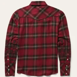 Western Plaid Wine Blouse