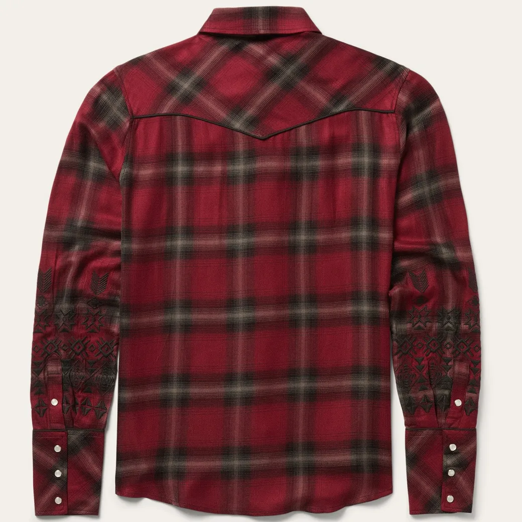 Western Plaid Wine Blouse