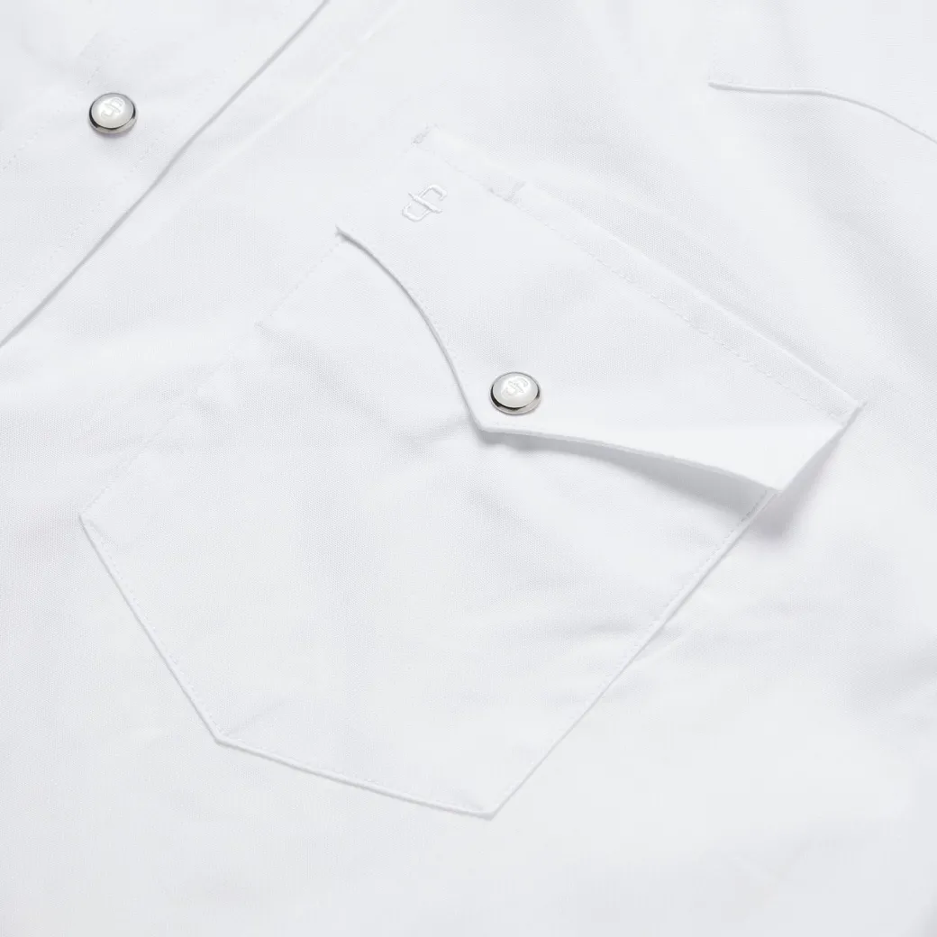 White Pinpoint Oxford Western Shirt