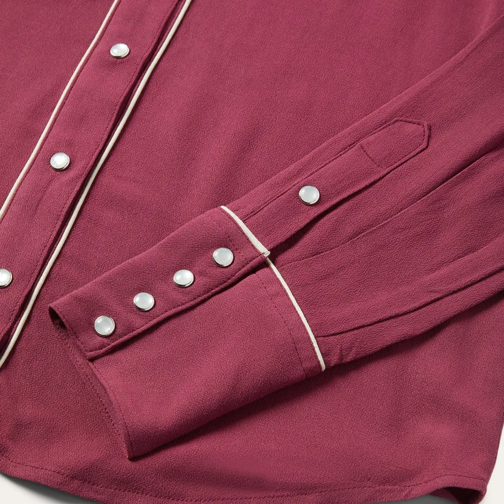 Wine Classic Western Snap Blouse