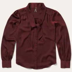 Wine Satin Blouse