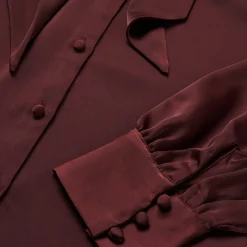 Wine Satin Blouse