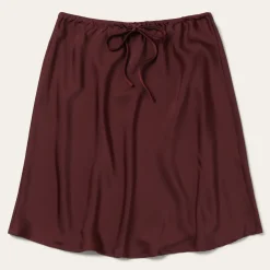 Wine Satin Skirt