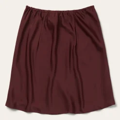 Wine Satin Skirt