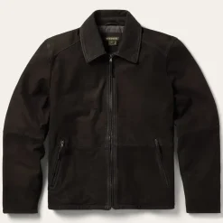 Zip Front Suede Leather Jacket
