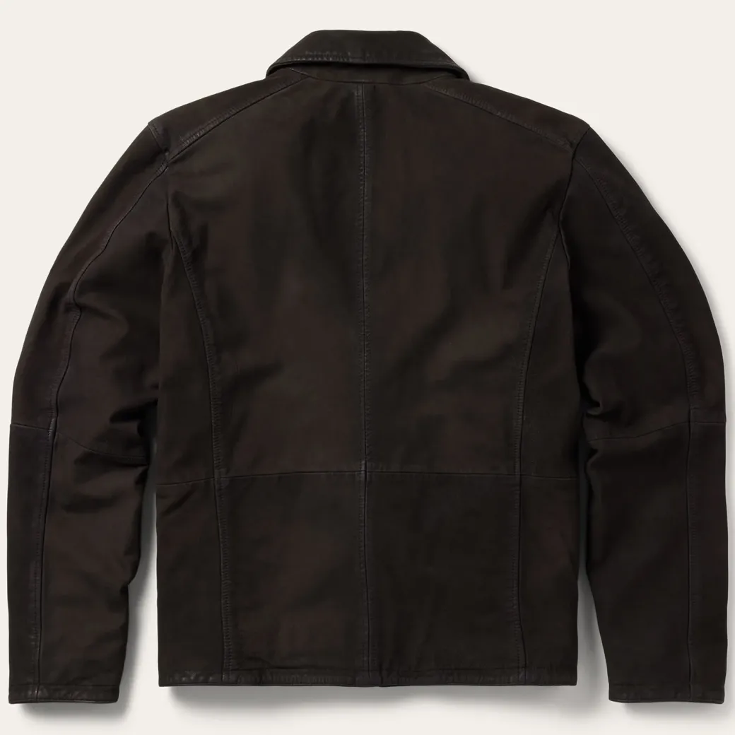 Zip Front Suede Leather Jacket